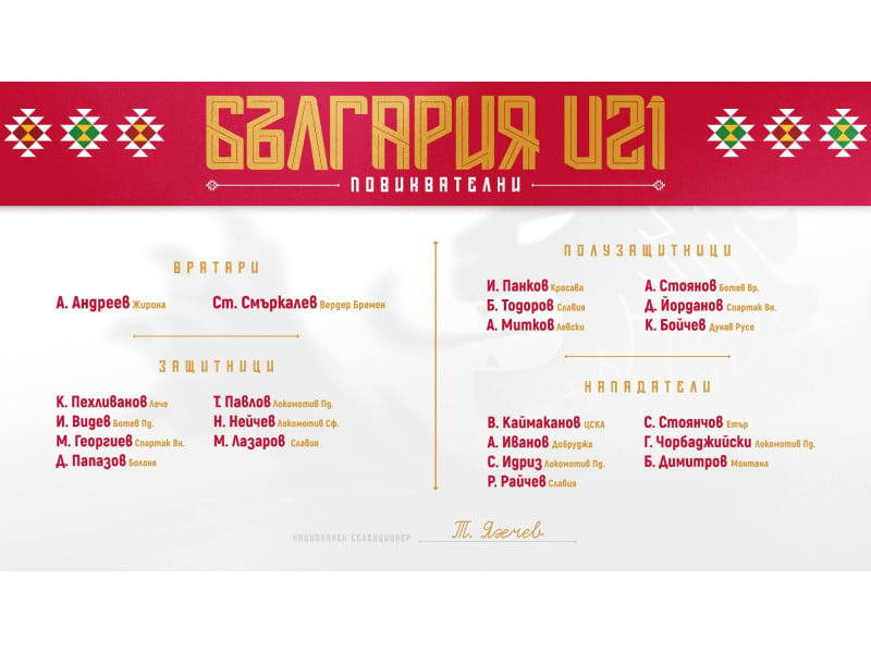 Стивън Стоянчов с повиквателна за България U21